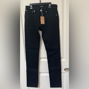 New A.P.C. Black Straight Leg Jeans Sz 28 Light Stretch Unisex French Designer